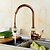 cheap Pullout Spray-Pull Out Kitchen Sink Mixer Faucet with Sprayer, 360 swivel High Arc Pull Down Kitchen Taps, Vintage Single Handle One Hole Vessel Water Tap with Cold Hot Hose Golden Rose Gold
