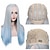 abordables Perruques de fête-Perruques bleues pour femmes perruque synthétique droite naturelle partie centrale longueur moyenne A15 A16 A17 A18 A19 cheveux synthétiques mode cosplay perruques blanches d&#039;Halloween