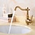 abordables Clásico-Grifo de lavabo de baño de latón antiguo, grifos de baño tradicionales de un solo mango con agua fría y caliente y válvula de cerámica