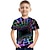 tanie chłopięce koszulki 3D-Dzieci Dla chłopców Wielkanoc Podkoszulek T-shirt Krótki rękaw Zielony Niebieski Biały Druk 3D Tęczowy Wzór 3D Geometryczny Cyfrowy Wycięcie pod szyją Aktywny Moda miejska Sport 2-12 lat / Lato