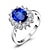 Недорогие Кольца-принцесса диана уильям кейт миддлтон драгоценные камни камень ореол солитер обручальные кольца для женщин для девочек серебряное кольцо (1-created- сапфир, 11)