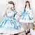 billiga Lolitaklänningar-Lolita söt stil Tjänsteflicka Uniform Klänningar Dam Japanska Cosplay-kostymer Svart / Rosa Solid färg Långärmad Över Knät