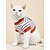 voordelige Hondenkleding-hondenshirt, hondenshirts / t-shirt vest strepen dier basic schattig schattige hondenkleding puppykleding hondenoutfits ademend rood blauw oranje kostuum hond 100% xs s