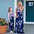 cheap Family Matching Outfits-Mommy and Me Dresses Causal Floral Print Light Purple Blue Pink Maxi Sleeveless Sweet Matching Outfits / Summer / Boho