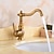 cheap Classical-Antique Brass Bathroom Sink Faucet,Single Handle One Hole Traditional Bath Taps with Hot and Cold Water and Ceramic Valve