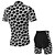 cheap Men&#039;s Clothing Sets-21Grams Men&#039;s Short Sleeve Cycling Jersey with Shorts Summer Spandex Polyester Black+White Funny Bike Clothing Suit 3D Pad Quick Dry Moisture Wicking Breathable Reflective Strips Sports Graphic