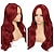 billiga Syntetiska peruker utan hätta-röda peruker för kvinnor syntetisk peruk våg mittdelen lång peruk medellängd cosplayfest för kvinnor rosa röd blå svart ombre peruk