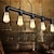 ieftine Design Cluster-Lampă industrială pandantiv cu 5 lumini de 90 cm țeavă vintage din fier forjat cu finisaj negru steampunk candelabru bar bistro restaurant