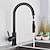 cheap Pullout Spray-Kitchen Sink Mixer Faucet with Pull Out Sprayer, Stainless Steel Rotatable Vessel Tap, Rainfall/Waterfall Mode Spray Faucet, Black&amp;Silver Kitchen Faucet Tap with Soap Dispenser