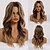 cheap Synthetic Trendy Wigs-Blonde Wigs for Women Synthetic Wig Deep Wave Middle Part Wig Medium Length A2 Synthetic Hair Cosplay Middle Part Party Black Brown