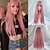cheap Synthetic Trendy Wigs-Synthetic Wig Natural Straight Neat Bang Wig 24 inch Light Blonde Light Brown Pink+Red Bright Purple Black Synthetic Hair Women‘s Cosplay Party Fashion Pink Purple