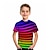저렴한 남아 상의-아동 남아 T 셔츠 티셔츠 짧은 소매 그래픽 3D 프린트 레인보우 어린이 탑스 활동적