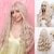 cheap Older Wigs-Heat Resistant Synthetic  Wig Curly Middle Part Wig Blonde Medium Length Women‘s Wigs for Party Christmas Party Wigs