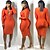 cheap Women&#039;s Dresses-Women&#039;s Sheath Dress Knee Length Dress Orange Long Sleeve Solid Color Spring Summer Work 2022 S M L XL XXL