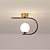 abordables Supports encastrés et semi-encastrés-23 cm LED Plafonnier Porche Lumière Couloir Lampe Design Globe Or Noir Formes Géométriques Nordiques Plafonniers En Métal Style Artistique Globe Peint Finitions LED 220-240V