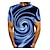 זול טישרטים לגופיות לגברים-בגדי ריקוד גברים חולצה קצרה הדפסת תלת מימד גראפי 3D מידות גדולות צווארון עגול יומי חגים דפוס שרוול ארוך צמרות אלגנטית מוּגזָם פול כחול כהה כחול בהיר