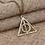 cheap Necklaces-deathly hallows triangle pendant neckalce gold vintage collar sweater necklaces chain for women and girls