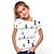 cheap Tees &amp; Blouses-Kids Girls&#039; T shirt Animal 3D Print Short Sleeve Basic Black And White Light Yellow Gray Black