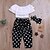 cheap Girls&#039; Clothing Sets-Kids Toddler Girls&#039; Clothing Set 2 Pieces Short Sleeve White Polka Dot Print Active Regular 3-12 Years / Summer