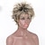 abordables Perruques Synthétiques Sans Bonnet-perruque synthétique ondulée avec frange perruque blonde courte blonde cheveux synthétiques partie latérale des femmes avec frange blonde
