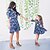 cheap Dresses and Jumpsuits-Mommy and Me Dress Graphic Print Blue Sleeveless Maxi Matching Outfits / Summer