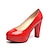 billige Højhælede sko til kvinder-Dame Hæle Højhælede Valentins gaver Ensfarvet Platform Høj Hæl PU Hjemmesko Sort Hvid Rød