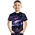 billige drenges 3d t-shirts-Drenge 3D Grafisk Galakse T-shirt Kortærmet 3D-udskrivning Sommer Aktiv Polyester Rayon Børn