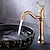 cheap Classical-Bathroom Sink Faucet,Single Handle Rose Gold/Black/Brushed Gold/ Brass/Rustic Nickel One Hole Widespread Electroplated Faucet with Hot and Cold Water