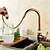 cheap Pullout Spray-Pull Out Kitchen Sink Mixer Faucet with Sprayer, 360 swivel High Arc Pull Down Kitchen Taps, Vintage Single Handle One Hole Vessel Water Tap with Cold Hot Hose Golden Rose Gold