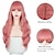 cheap Costume Wigs-Pink Wigs for Women Synthetic Wig Curly Neat Bang Wig Pink Medium Length A1 A2 A3 A4 A5 Synthetic Hair Women‘s Cosplay Party Fashion Pink Brown Halloween Wig