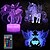 cheap LED Novelty Lights-Unicorn 3D Nightlight Night Light For Children Color-Changing Adorable Remote Control Touch Dimmer Gradient Mode Thanksgiving Day Christmas AA Batteries Powered USB 3pcs