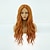 baratos Perucas de festa-Perucas Vermelhas para Mulheres Peruca Sintética Ondulação Profunda Risca no Meio Peruca de Comprimento Médio Cabelo Sintético para Festa de Cosplay Perucas de Halloween Laranja