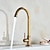 cheap Rotatable-Traditional Kitchen Sink Faucet Cold Water Only, Retro Brass Single Handle Kitchen Tap Golden Electroplated Standard Spout
