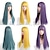 cheap Synthetic Trendy Wigs-Synthetic Wig Natural Straight Neat Bang Wig 24 inch Light Blonde Light Brown Pink+Red Bright Purple Black Synthetic Hair Women‘s Cosplay Party Fashion Pink Purple