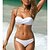 cheap Bikini Sets-Women&#039;s Swimwear Bikini 2 Piece Swimsuit Push Up Slim Solid Color Leaf White Black Light Green Wine Red Padded Bathing Suits New Vacation Sexy / Party / Padded Bras