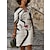 cheap Casual Dresses-Women&#039;s Casual Dress Ethnic Dress Shift Dress Midi Dress Leopard Black White Floral Half Sleeve Summer Spring Print Fashion V Neck Loose Fit Vacation 2023 S M L XL XXL 3XL