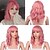 cheap Synthetic Trendy Wigs-Wine Wigs for Women Synthetic Wigs Short Bob Wigs with Bangs for Black Women Wavy Wigs Shoulder Length Red/Pink/Blonde Cosplay Wigs High Temperature barbiecore Wigs