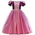 cheap Dresses-Kids Little Girls&#039; Dress Patchwork Mesh Purple Blushing Pink Midi Short Sleeve Princess Dresses Regular Fit