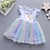 cheap Casual Dresses-Girls&#039; Sleeveless Cartoon Rainbow 3D Printed Graphic Dresses Sweet Knee-length Polyester Dress Summer Horse Toddler Loose Fit Print