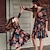 cheap Dresses and Jumpsuits-Dress Mommy and Me Graphic Print Blue Sleeveless Knee-length Matching Outfits / Summer