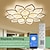 billige GCC Flushmounts og semi-flushmounts-6/8/12/15 heads led taklys lotus design taklampe moderne kunstnerisk metall akryl stil trinnløs dimming soverom malt finish lys 110-240v kun dimmes med fjernkontroll blomsterdesign