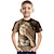 preiswerte 3D-T-Shirts für Jungen-Jungen 3D Graphic Tier T-Shirt Kurzarm 3D-Druck Sommer Aktiv Polyester Kunstseide kinderkleidung 3-12 Jahre