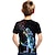 tanie chłopięce koszulki 3D-Dzieci Dla chłopców Podkoszulek Krótki rękaw Dinozaur Druk 3D Graficzny Zwierzę Czarny Dzieci Najfatalniejszy Lato Aktywny Nowoczesne Śłodkie Szkoła Dzienne zużycie 3-12 lat