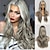 cheap Older Wigs-Heat Resistant Synthetic  Wig Curly Middle Part Wig Blonde Medium Length Women‘s Wigs for Party Christmas Party Wigs