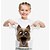 cheap Tees &amp; Blouses-Kids Girls&#039; T shirt Animal 3D Print Short Sleeve Basic Black And White Light Yellow Gray Black