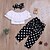 cheap Girls&#039; Clothing Sets-Kids Toddler Girls&#039; Clothing Set 2 Pieces Short Sleeve White Polka Dot Print Active Regular 3-12 Years / Summer