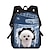 cheap Graphic Print Bags-Men&#039;s Women&#039;s Backpack School Bag Bookbag 3D Print School Animal 3D Print Polyester Large Capacity Waterproof Breathable Zipper CC3655Z87 CC3656Z87 CC3657Z87