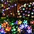 abordables Tiras de Luces LED-1/2pcs luces de cadena de flores solares al aire libre 6.5m 30leds flores de cerezo luces de hadas impermeable 8 modos para jardín patio decoración de primavera patio césped árbol de navidad fiesta