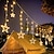 お買い得  ＬＥＤライトストリップ-ラマダンeidライト屋外ソーラーledストリングライトカーテンライト防水3.5m妖精の装飾星の雰囲気照明結婚式の庭のパティオ庭の装飾リモートコントローラー付きのカラフルなランプ
