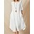cheap Maxi Dresses-Women&#039;s Cotton Linen Dress Maxi long Dress White Half Sleeve Solid Color Classic Retro Pure Color Spring Summer Round Neck Chic &amp; Modern Casual T-shirt Sleeve Loose Retro S M L XL XXL 3XL